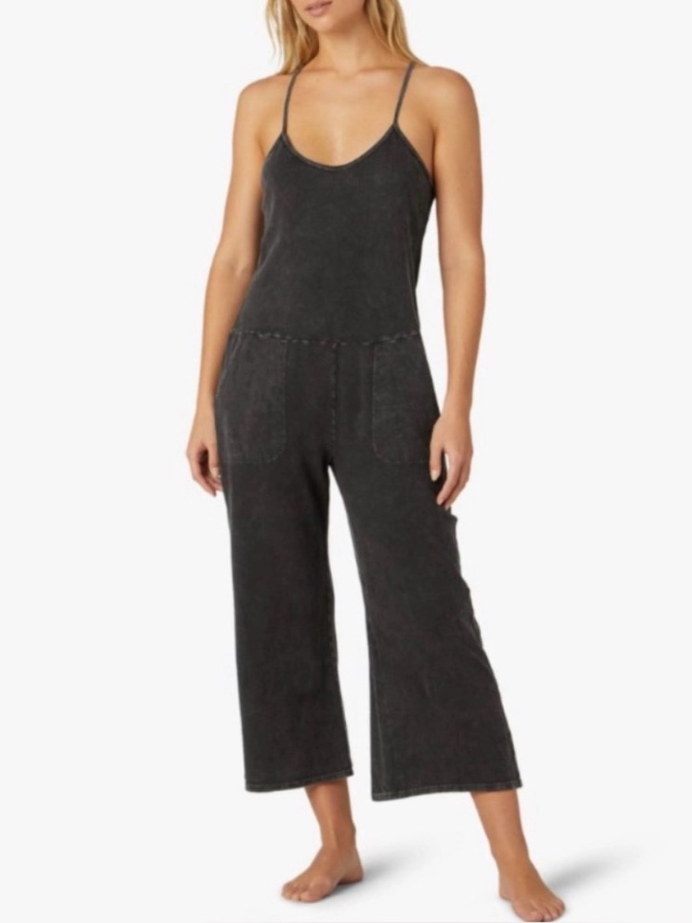 NEW Beyond Yoga Breezy Jumpsuit in Washed Black Womens Small